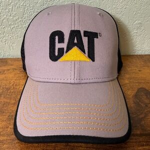 CAT Caterpillar Black Gray‎ Mesh Trucker Hat Cap Valued Customer Financial Work